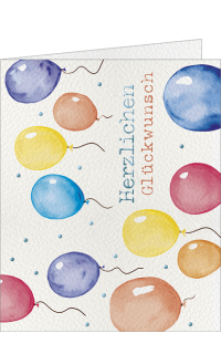 Mini-Glückwunschkarte Luftballons