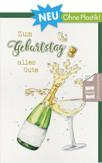 Geburtstagskarte Sektflasche