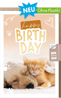 Geburtstagskarte Hund/Katze