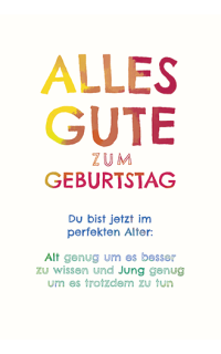 Geburtstagskarte perfektes Alter