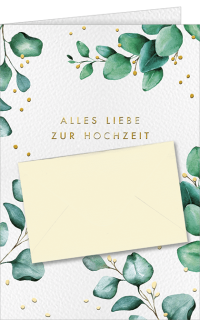 Hochzeitskarte Geldkuvert mit Blättern